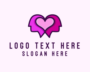 Marriage - Dating Couple Heart logo design