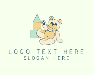 Plushy - Teddy Bear Toy Preschool logo design