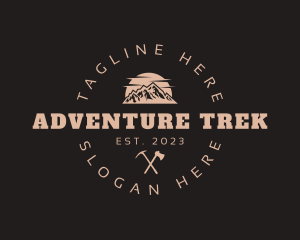 Backpacker - Nature Mountain Hiking logo design