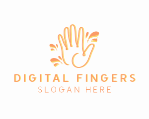 Fingers - Hand Doodle Splash logo design