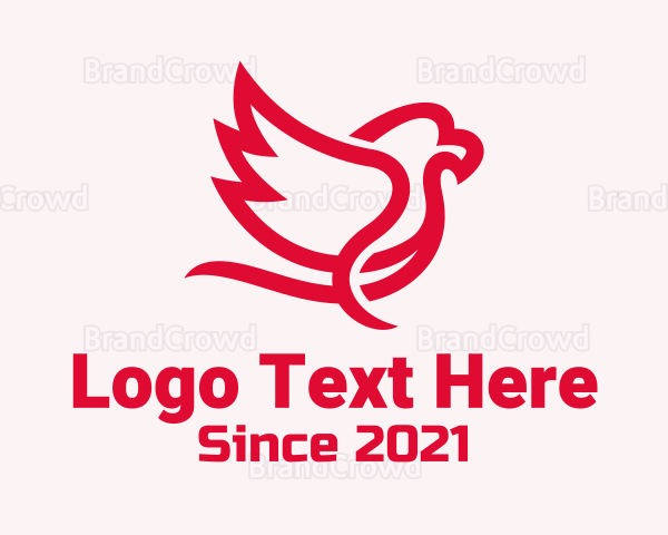 Red Minimalist Sparrow Logo