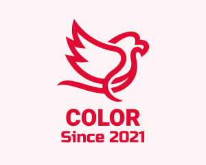Passerine - Red Minimalist Sparrow logo design