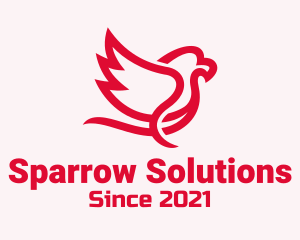 Sparrow - Red Minimalist Sparrow logo design