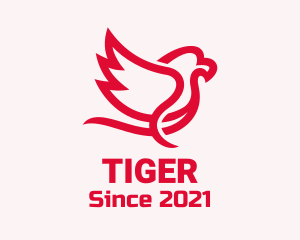 Red - Red Minimalist Sparrow logo design