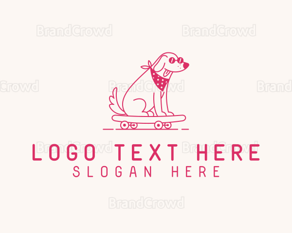 Cute Skateboarding Dog Logo