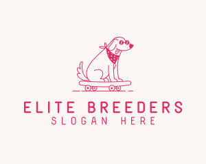 Cute Skateboarding Dog logo design