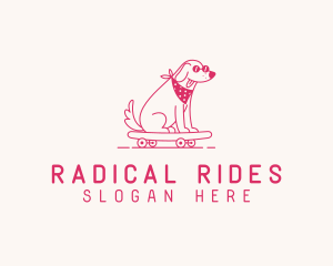 Cute Skateboarding Dog logo design