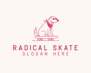 Skateboard - Cute Skateboarding Dog logo design