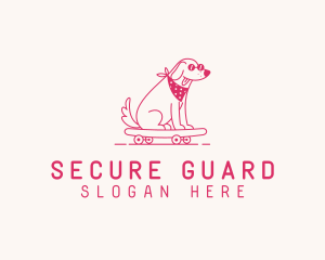 Animal Shelter - Cute Skateboarding Dog logo design