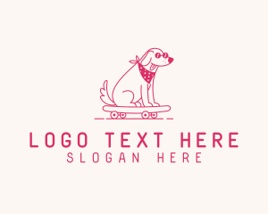 Breeder - Cute Skateboarding Dog logo design