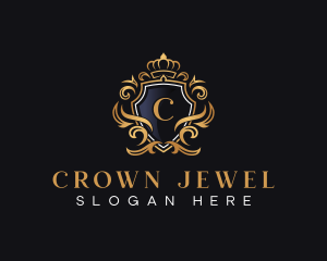 Headdress - Crown Shield Monarchy logo design