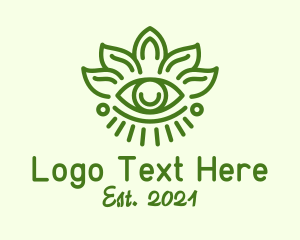 Mystical - Green Leaf Eye logo design