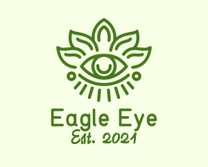 Green Leaf Eye logo design