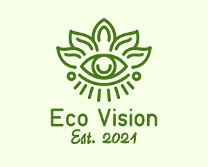 Green Leaf Eye logo design