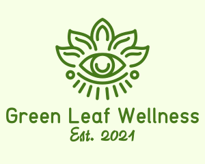 Green Leaf Eye logo design