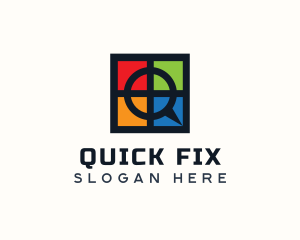 Multicolor Window Letter Q logo design