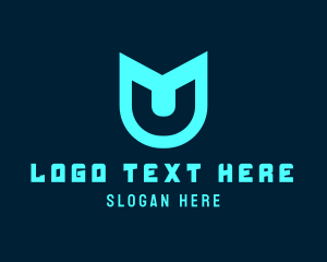 Video Game - Futuristic Letter U logo design
