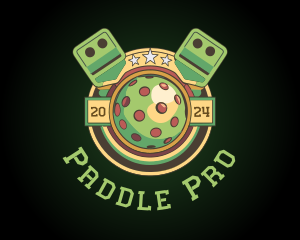 Colorful Pickleball Emblem logo design