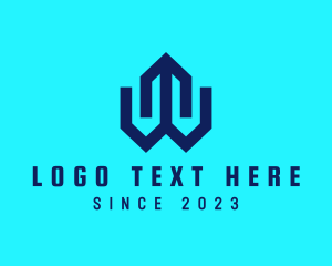 Web Developer - Modern Digital Technology Letter W logo design