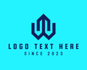 Modern Digital Technology Letter W logo design