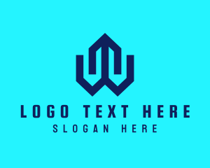 Modern Digital Technology Letter W Logo