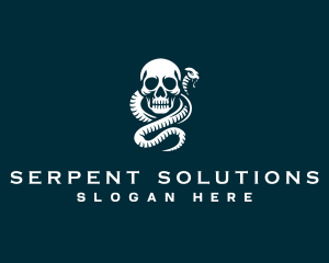 Serpent Skull Death logo design