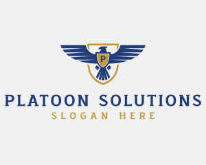 Military Shield Eagle logo design