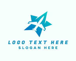 Airplane - Star Airplane Transportation logo design
