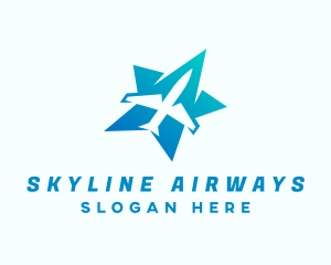 Airliner - Star Airplane Transportation logo design