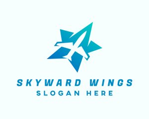 Aeroplane - Star Airplane Transportation logo design