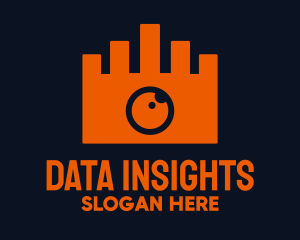 Stats - Camera Bar Chart logo design