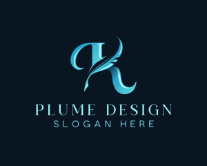 Plume - Notary Plume Letter K logo design