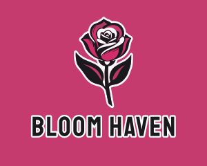 Blooming Flower Rose logo design