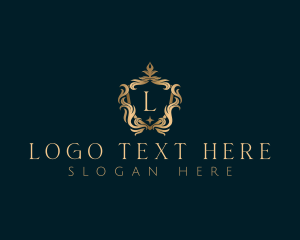 Heraldry - Floral Ornamental Shield logo design
