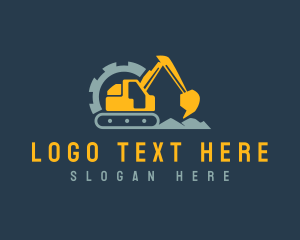 Quarry - Excavator Industrial Machinery logo design