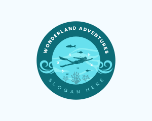 Scuba Diver Snorkeling logo design