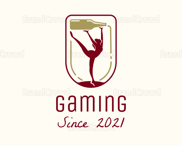 Female Gymnast Winery Logo