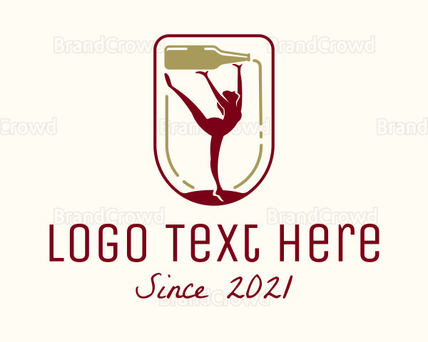 Female Gymnast Winery Logo