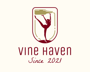 Female Gymnast Winery logo design