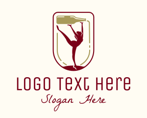 Female Gymnast Winery Logo