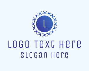 Athlete - Pixel Swirl Tech logo design