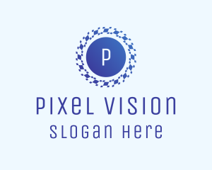 Pixel Swirl Tech logo design