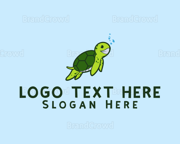 Smiling Sea Turtle Logo