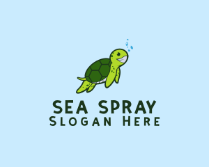 Smiling Sea Turtle logo design