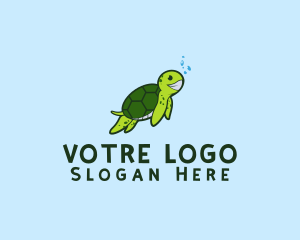 Aquarium - Smiling Sea Turtle logo design