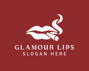 Smoking Lady Lips logo design