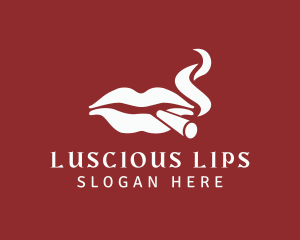Lips - Smoking Lady Lips logo design