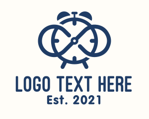 Loop - Blue Infinity Clock logo design