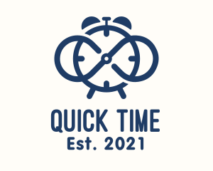 Minute - Blue Infinity Clock logo design
