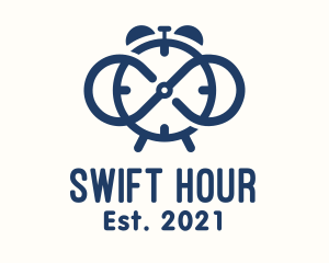 Hour - Blue Infinity Clock logo design